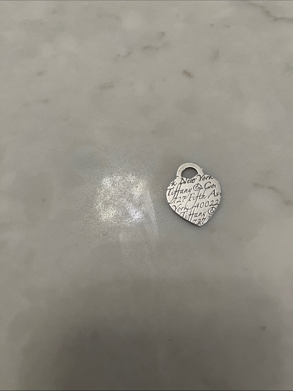 Tiffany & Co. Silver Engraved Heart Tag Charm